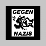 Gegen Nazis  - čierna zimná letecká bunda BOMBER s límcom, typ CWU z pevného materiálu s masívnym zipsom na zapínanie 100%nylón, čiastočne vodeodolná